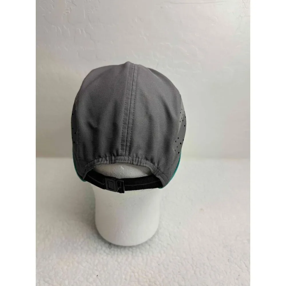 Eddie Bauer‎ Gray Teal Trim Sun Visor Hat Elastic Activewear Hat One Size